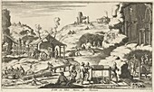 Silver and gold mining in Hungary, 17th century illustration