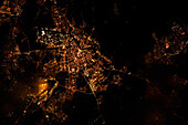 Amsterdam, Netherlands at night, satellite image