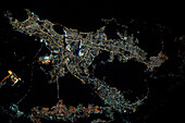 Mumbai, India at night, satellite image