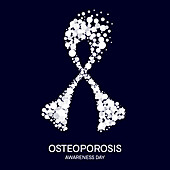 Osteoporosis awareness ribbon, illustration
