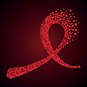 AIDS awareness ribbon, conceptual illustration