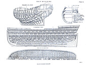 Ship design and building, 19th century illustration