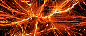 Orange glowing plasma force fields, illustration