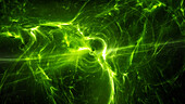 Green glowing plasma in space, illustration