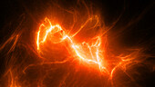 Fiery glowing high energy plasma energy field, illustration