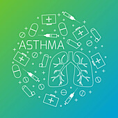Asthma, conceptual illustration