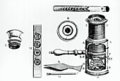 Engraving of a Wilson microscope