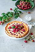 Raspberry white chocolate pie