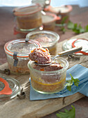 Preserved spiced minced meat in jars