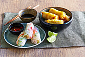 Vietnamese summer rolls and spring rolls