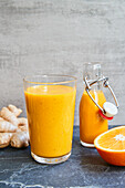 Sea buckthorn smoothie with orange and ginger