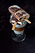 Chocolate-coffee ice cream with cream cheese