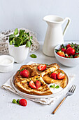 Baileys pancakes with strawberries