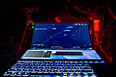 Viewing constellations on a laptop