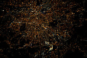 Paris, France at night, satellite image