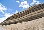 Layers of sedimentary rock in Chimborazo, Ecuador