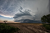 Supercell thunderstorm over the sand hills of Nebraska, USA