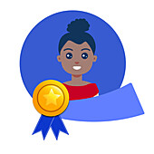 Best employee recognition award gold medal, illustration