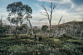 Couple exploring in remote Australian Bush