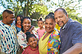 Happy multigenerational family in park