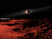Eclipse of the Sun seen from the Moon, illustration