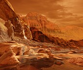 Foothills of Titan’s mountains, illustration