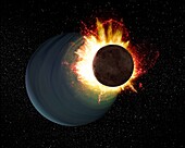 Impact on primeval Uranus, illustration