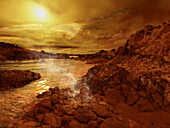 Surface of Titan, illustration