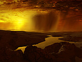 Titan's polar vortex, illustration