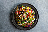 Asian slaw with carrots, cauliflower, nigela seeds, radish and red cabbage
