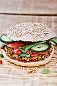 Veganer Kichererbsen-Burger