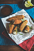 Jalapeno Poppers - Jalapenos stuffed with cream cheese