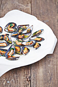 Grilled mussels with herb butter
