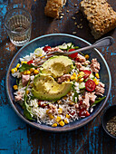 Tuna and avocado rice salad