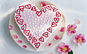 Heart shaped cake for Valentine's Day