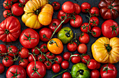 Mixed heirloom tomatoes (full frame)