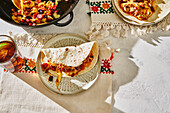 Choriqueso - Mexican tortillas with chorizo