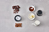 Ingredients for chocolate-salted caramel petit-fours