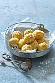 Sweet curd balls with oranges
