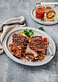 Grilled baby back ribs Asian style