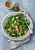 Asparagus and cheese salad with rocket salad