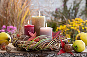 Autumnal decoration with candles