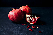 Pomegranate on a dark background