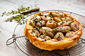 Caramelised shallot and brie tart with fresh thyme