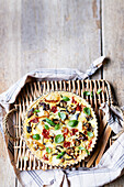 Roasted ratatouille and goat's cheese tart