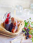 Hedgerow ketchup with sausages
