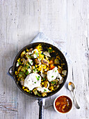 Smoked haddock and corn hash