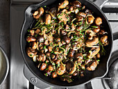 Fried mushrooms with herbs