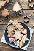 Plate of various Christmas cookies