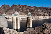 Intake towers for the Hoover Dam, Lake Mead, USA